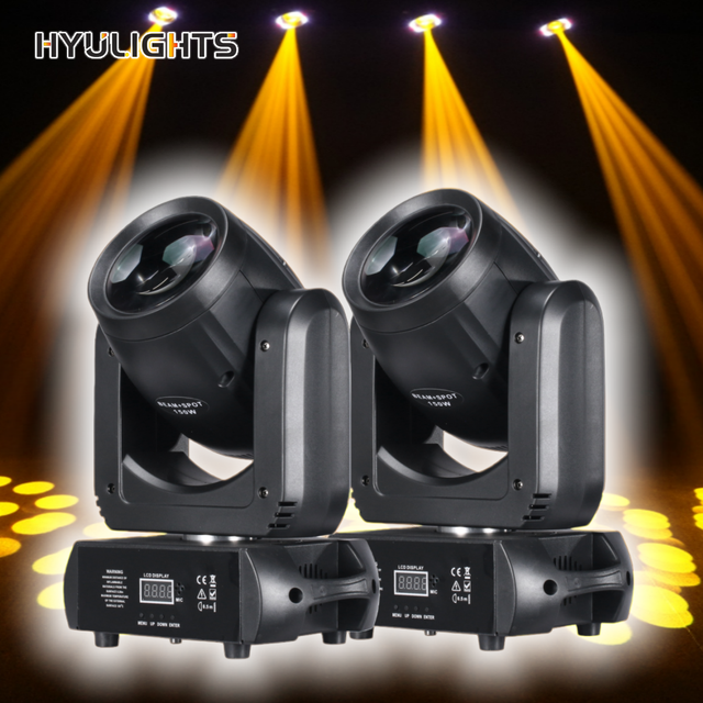 Moving Head Beam 150W 18 Prism Mini Spot Rainbow RGBW Luces Dj Event Stage Light with Sound Activated DMX512 Control Equipment