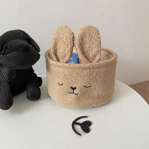 Cesta de Almacenamiento Bordada con Dibujos Animados de Conejo, Bolsas de Transporte Monocromáticas con Burbujas, Venta Caliente, Cubo para Huevos de Pascua y Dulces - Product Image 4
