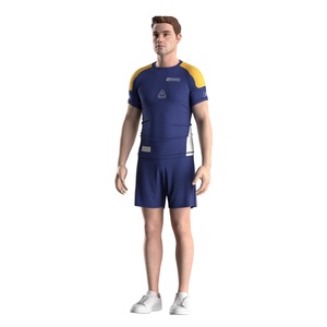 เสื้อแรชการ์ด UPF 50 พลัสสำหรับผู้ชายพร้อมผ้าที่ช่วยระบายความชื้น เหมาะสำหรับการเล่นเซิร์ฟ ว่ายน้ำ และกิจกรรมกลางแจ้ง - Product Image 2