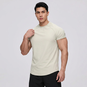 Vêtements de fitness et de yoga, t-shirt surdimensionné léger, t-shirt personnalisé à col rond, coupe ajustée, séchage rapide, t-shirt grande taille pour hommes - Product Image 1