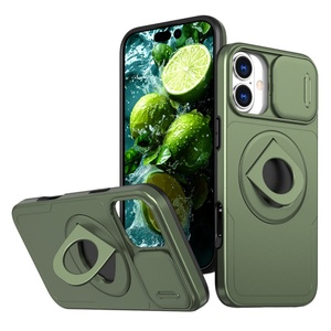 เคสโทรศัพท์มือถือแม่เหล็กสุดหรูสำหรับ iPhone 15 Pro Max 14 Plus 16 17 Pro Max พร้อมวงแหวนเลื่อนและขาตั้งแบบหมุนได้ - Product Image 6