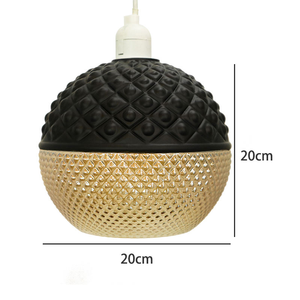 Abat-jour Globe noir et or en verre texturé idéal pour l'éclairage de salon et de salle à manger de luxe - Product Image 4