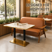 Banc de luxe avec revêtement en cuir pour restaurant, ensemble de banquettes de style mid-century pour café et hôtel