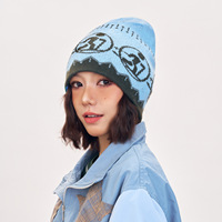 Bonnet d'hiver tricoté à la machine, personnalisé avec logo imprimé, réglable, doux, chaud, style décontracté, pour sports de plein air et ski, faible MOQ