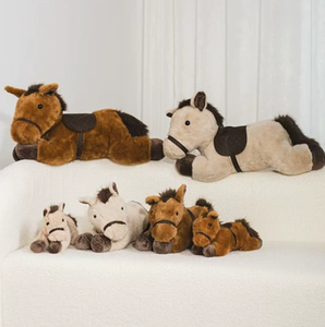 Petit <span class=keywords><strong>jouet</strong></span> <span class=keywords><strong>cheval</strong></span> en peluche avec selle, cadeau promotionnel du <span class=keywords><strong>club</strong></span>, <span class=keywords><strong>cheval</strong></span> brun avec puce musicale, <span class=keywords><strong>jouet</strong></span> en peluche électronique - Product Image 1