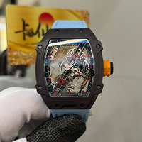 Montre de luxe pour homme Tourbillon 27-04, bracelet en nylon, squelette en fibre de carbone, résistante aux chocs, montre mécanique sportive