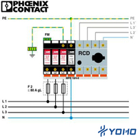 Phoenix contact 2838199-VAL-MS 230/3 + 1 parafoudre de type FM 2 de l'élément de base avec contact indicateur à distance
