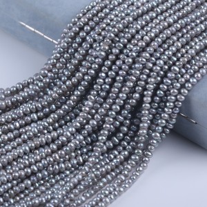 Perlas Sueltas de Agua Dulce Naturales Grises de 4-5 mm de Zhuji, Casi Redondas, para Accesorios de Joyería DIY - Product Image 1