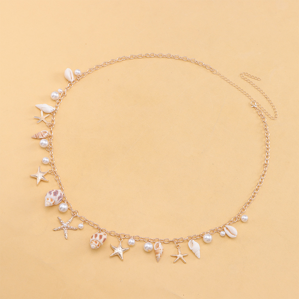 โซ่คาดเอวประดับหอยสังข์และปลาดาวขนาดใหญ่