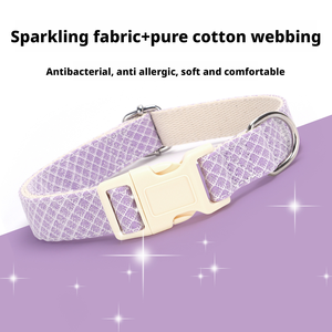 Glittering Reflective Soft Modern Luxury Polyester Dog &amp; <strong>Cat</strong> Collar Set Shiny Bow <strong>Leash</strong> for Wedding Party Occasion - Product Image 5