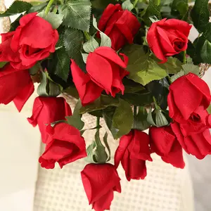 New touch moisturizing glue rose bunch of artificial flowers silk home wedding decoration flower