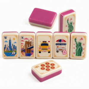 En gros, Ensemble de voyage de luxe portable en acrylique orange gravé, 160 tuiles, pour 4 joueurs, Mahjong Divertissement Carpe Porte-Bonheur Blanche - Product Image 1