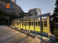 Tente d'exposition en verre transparent avec structure en aluminium et toit imperméable en PVC pour salons professionnels et expositions en plein air