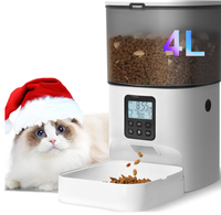 Edelstahl Moderner Luxuriöser Zeitgesteuerter Sprachgesteuerter Hochauflösender Bildschirm Automatischer Tierfutterspender für Katzen und Hunde