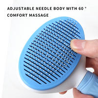 Brosse Démêlante Autonettoyante pour Toilettage d'Animaux, Brosse de Massage pour Chats et Chiens à Poils Courts et Longs