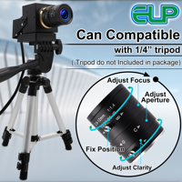 Kamera Web ELP 3MP 2048X1536 H.264 WDR Video USB Webcam Konferensi Mini PC Komputer Kamera Eksternal dengan Zoom Manual Lensa CS
