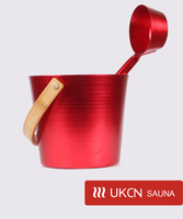 Set Aksesoris Sauna Aluminium Oceanic - Ember dan Sendok Sauna, Termometer Sauna, Higrometer Sauna, dan Timer Pasir