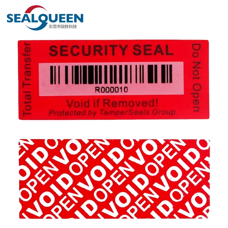 Kaliteli yapıştırıcı garanti kurcalamaya dayanıklı VOID etiket özel PET ve kağıt malzeme güvenlik etiketi sabotaj belirgin etiket