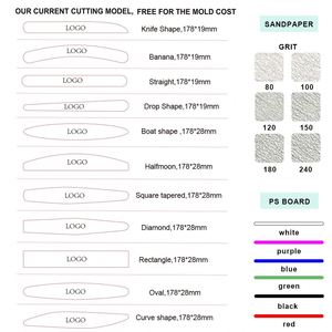 <b>Nail</b> Salon Tools Half Moon <b>Nail</b> <b>Files</b> Private Label Washable Emery Board Sandpaper 100 180 100/100 <b>Nail</b> <b>File</b> - Product Image 6