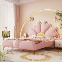 Moderne Luxus-Schlafzimmer möbel Weiche hoch gepolsterte Betten Einzel Queen-Size-Kinder Doppelbett Holzrahmen Prinzessin für Mädchen Design