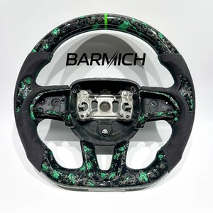 Volante Deportivo Barmich Verde de Fibra de Carbono Forjada y Cuero con Agarre de 35 mm Compatible con Charger RT Durango - Product Image 1