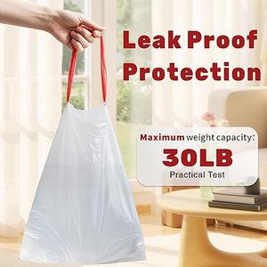 Huamaohengchun 13 Gallon Tall <b>Kitchen</b> Unscented White Bathroom Garbage bag Affordable prices, high quality. - Product Image 3