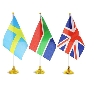 علم مكتب بلاستيكي صغير من بوليسي مطبوع بتقنية الطباعة البارزة، علم وطني محمول من البوليستر مع حامل مغناطيسي - Product Image 3