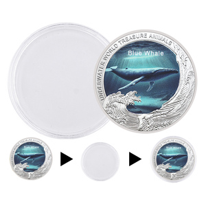 Medalla de Hierro Fundido con Animales Marinos: Ballena Azul, Pulpo, León Marino, Delfín, Medusa, Tiburón, Recuerdo Coleccionable - Product Image 5