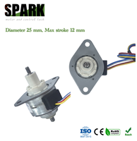 Motor paso a paso lineal PM de 25 mm, 12 V CC, 2 fases, ángulo de paso de 15 grados, 40 N.cm de torque, diámetro de eje de 3 mm para actuación de válvulas HVAC/robot