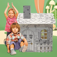 Verschiedene vormontierte Papphäuser, verschneite Hütten, Kinderspielhäuser, Kindergarten-DIY-Malsets, anpassbare Papierboxen