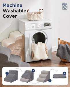 Orthopädische Haustier-Treppe Rampe Weiche Polsterung Schaumstoffmatte zum Schutz der Knie und Gelenke - Hilft Älteren Behinderten Hunden und Katzen beim Aufsteigen von Bett und Sofa - Product Image 3