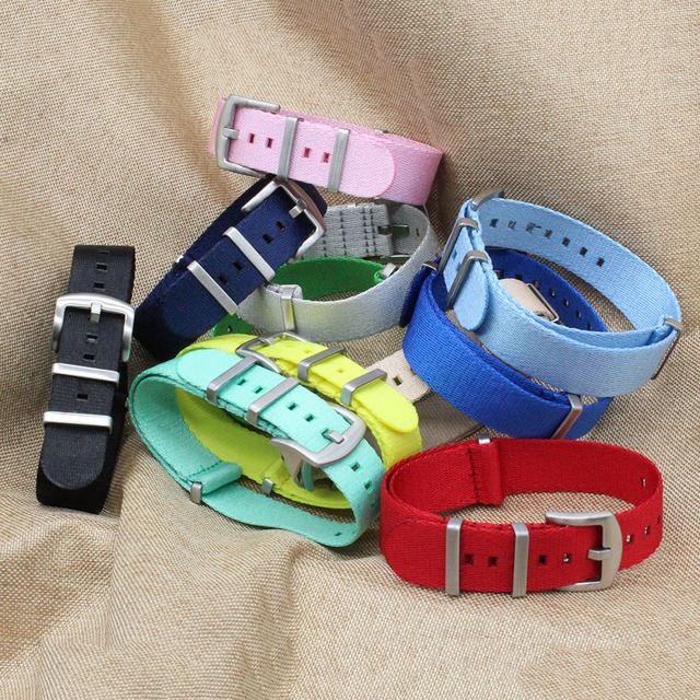 New Recycled Material From Plastic Bottles Sport Polyester Nylon Seatbelt Watch Straps Colorful with Different Styles