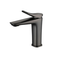 Vente directe d'usine Robinets de lavabo gris en laiton personnalisés Robinets de salle de bain Robinets chauds et froids pour salle de bain