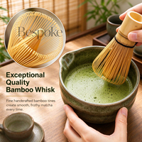 Ensemble cadeau matcha avec logo personnalisé, bol à matcha en céramique avec bec verseur, fouet en bambou, support pour fouet en bambou, cuillère en bambou, tamis en acier inoxydable, outils pour le thé matcha