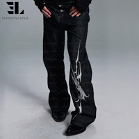 Jeans en denim brut selvedge 10-15 oz, impression numérique personnalisée LARSUR, style japonais, impression DTG DGT, pour hommes