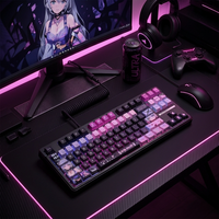 Nouveau clavier mécanique sans fil 87 touches USB RGB pour jeux avec touches interchangeables à chaud, capuchons de touches Anime et touches multifonctions pour PC portable
