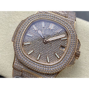 Montre de luxe en moissanite de qualité supérieure, logo personnalisé, boîtier rectangulaire de haute qualité, affichage du cadran à aiguilles, personnalisable, fabriquée en Chine - Product Image 4