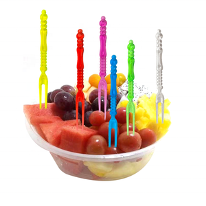 Forchetta da frutta colorata <span class=keywords><strong>per</strong></span> alimenti di vendita diretta in fabbrica adatta <span class=keywords><strong>per</strong></span> scatola da <span class=keywords><strong>pranzo</strong></span> <span class=keywords><strong>per</strong></span> bambini forchetta da dessert <span class=keywords><strong>per</strong></span> torta decorativa mini stuzzicadenti - Product Image 2