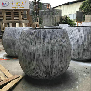 Nouvelle jardinière en béton GRC Magic Stone, grande, sur pied, pour l'aménagement paysager des hôtels et des centres commerciaux - Product Image 1