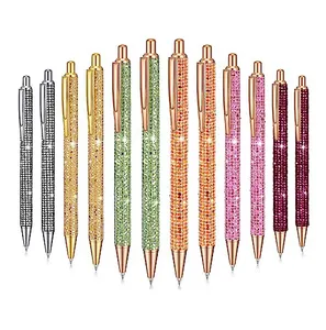 Wholesale novel multi-color promotional pens gift metal ballpoint pen with diamond check