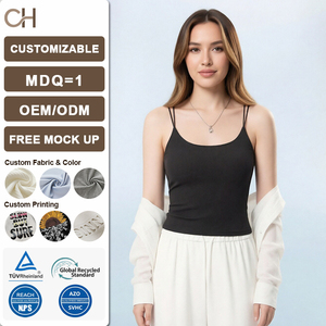 Débardeur décontracté sans dos pour <span class=keywords><strong>femme</strong></span> avec bonnets intégrés, débardeur court à fines bretelles sexy style Y2K pour l'entraînement - Product Image 1