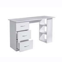 Mobilier moderne de luxe en bois blanc Table d'ordinateur de bureau avec tiroir de bureau Rangement de bureau d'ordinateur Tiroirs d'étagères Étagères à chaussures
