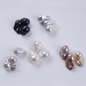 Wholesale Natural 13-14mm Freshwater <b>Pink</b> Button Beads Baroque Flat Round Pearl for DIY <b>Necklace</b> Loose Beads - Product Image 1