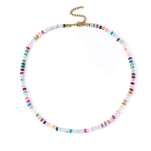Colorful Natural Stone Beaded <b>Necklace</b> Multicolor Summer Fashion Jewelry Daily Wear Party Style - Product Image 5