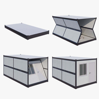 Maison conteneur pliable directement de l'usine, bâtiment modulaire préfabriqué en conteneur, pliable pour projets de logement, bureau ou hébergement.