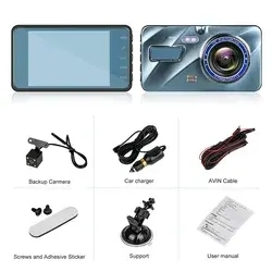 4 Inch Car <strong>Dvr</strong> Dual Camera Car Dash Cam Front and Rear Smart <strong>Carro</strong> Driving Recorder Dash Cam for Car with Night Vision - Product Image 3