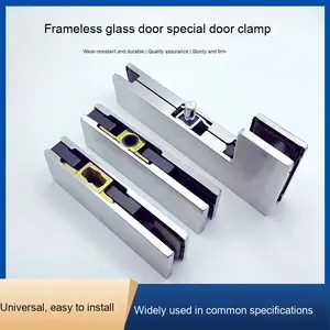 <span class=keywords><strong>Pince</strong></span> de porte en <span class=keywords><strong>verre</strong></span> finition satinée en acier inoxydable moderne Installation par vis Clip de porte sans cadre durable Accessoires de fenêtre - Product Image 4
