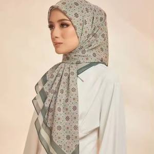 מותאם אישית malaysia הדפס קול ריבועי כותנה מרובע חיג 'אב tudung צעיף בוואל צעיף המוסלמי צעיף - Product Image 1