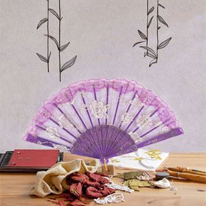 Abanicos Plegables Españoles de Plástico con Encaje Floral, Diseño Nuevo, Venta al Por Mayor, Artesanías de Bambú Plegables para Bodas y Eventos - Product Image 4