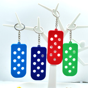 Wholesale Soft Pvc Keyring Holes Keychains Diy Accessories Rubber Keychain with Holes for Charms